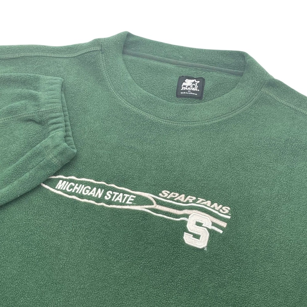 Vintage 90s Starter Michigan State Spartans Fleece Pullover Mens XL Crewneck